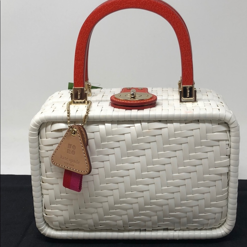 NWT Kate Spade Alison White Orange Handbag - Picture 6 of 10
